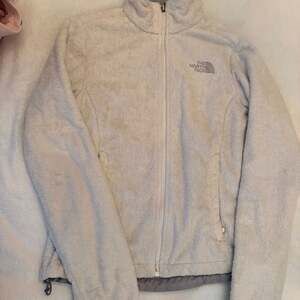 The North Face Womens Size L Orsito Plush Fleece Full Zip Jacket-Arctic White